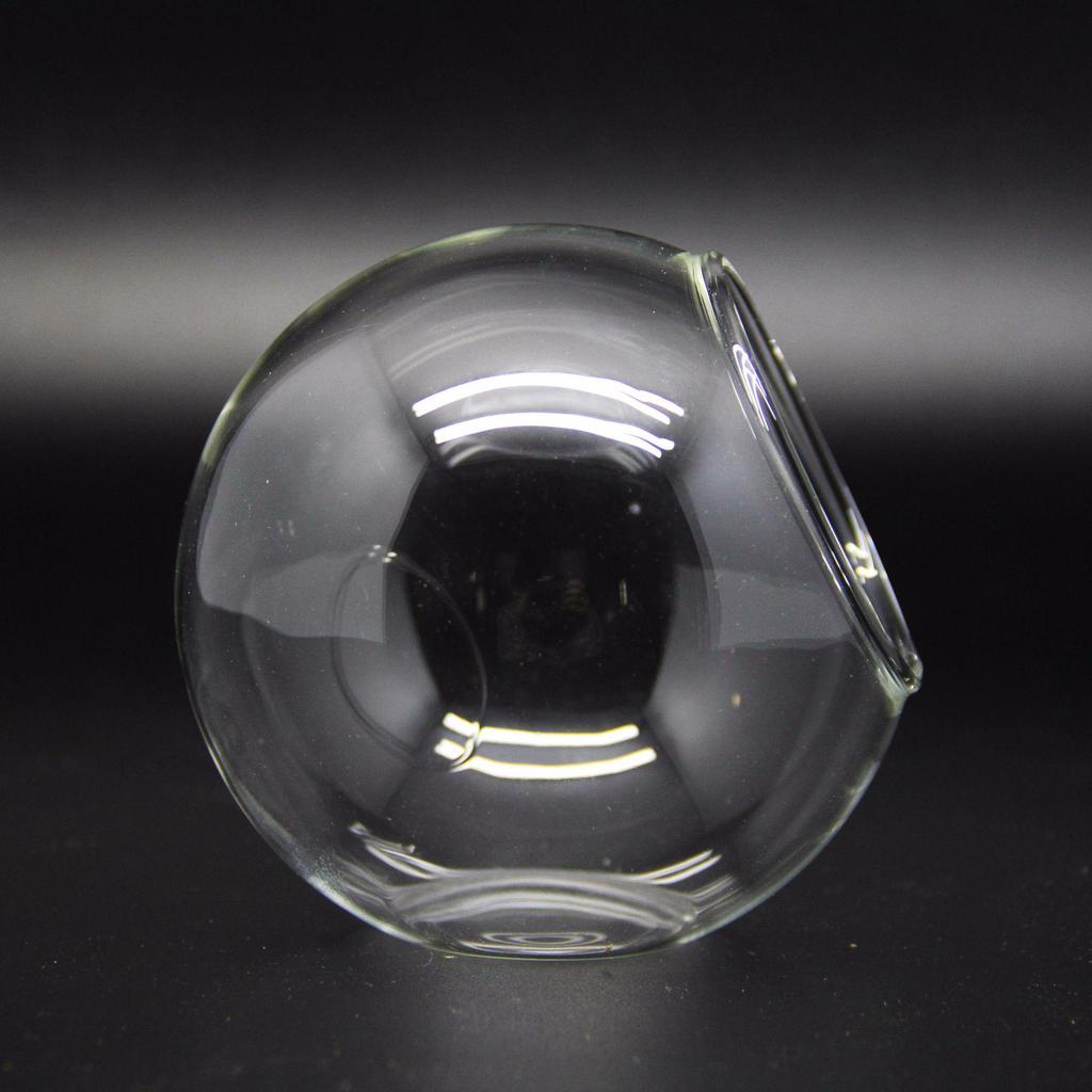 Round Oblique-Mouth Glass Vase for Succulents and Micro Landscapes