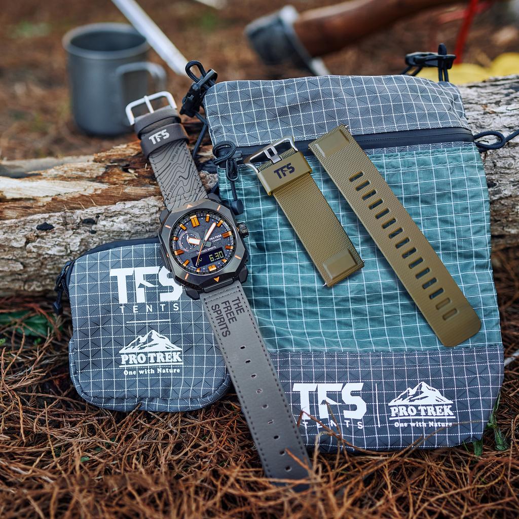 Casio Reloj Unisex PRW-6900TFS-1PRB Colaboración Freedom Spirits 6900 Embalaje Especial Movimiento Solar Correa de Cuero