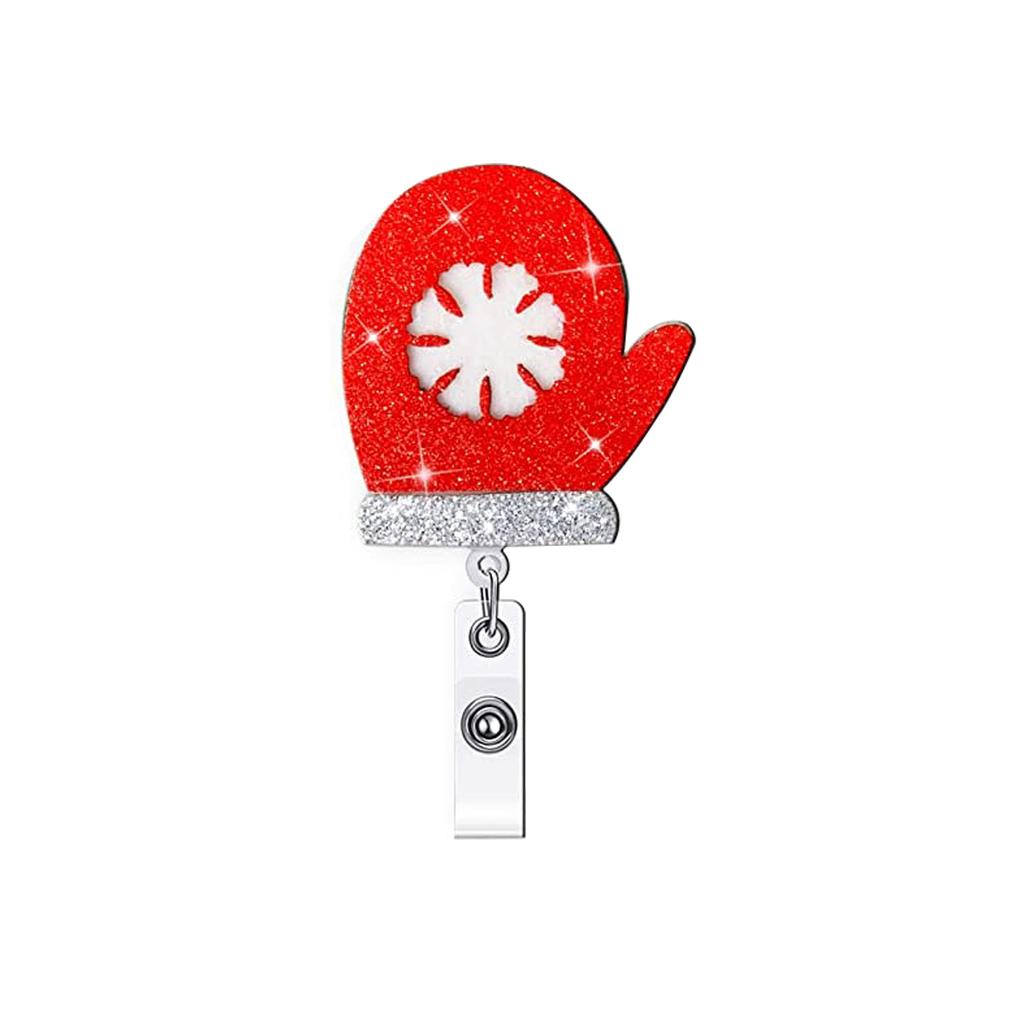 Retractable Badge Glitter Christmas Badge Badge Holder Retractable For Staff Holiday Season Doctors