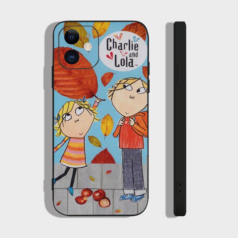 

Anime C-Charlie And Lola Phone Case For IPhone 17 Air 16 15 14 13 Pro Max 11 12 Black Silicone Cover IPHONE 14PROMAX