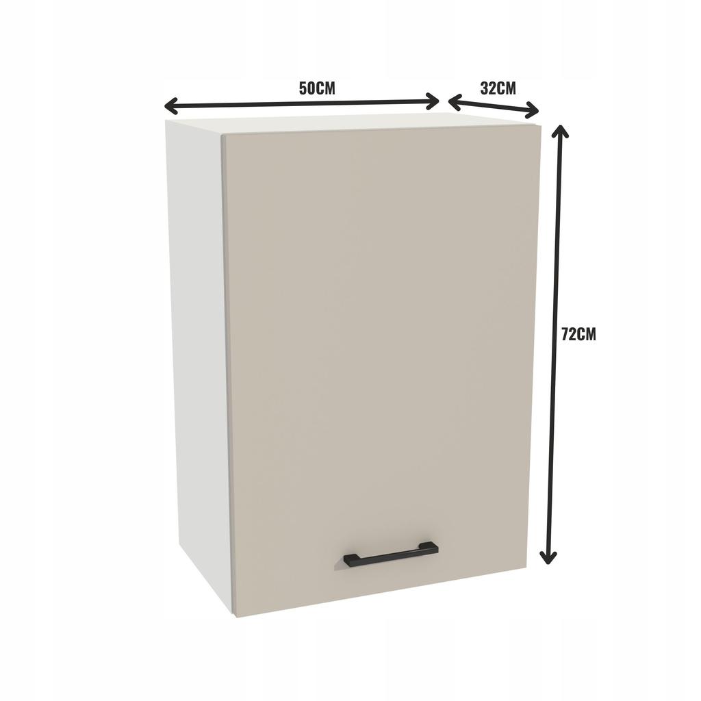 Upper Kitchen Cabinet 45/72 Capri Body White Front Cashmere Matte