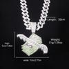 Collana Pendente Ala di Dollaro Piena di Diamanti Vendita Calda Europea Americana Gioielli Moda Street Hip Hop Rap da Uomo Cool