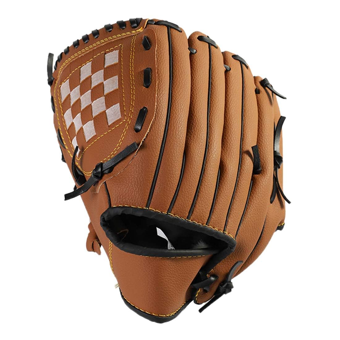 

Zongsi Baseball Glove 11.5-inch Softball Pitcher Catcher Kids Youth Adults Shock Absorption Built-in Pad Left-Handed Brown