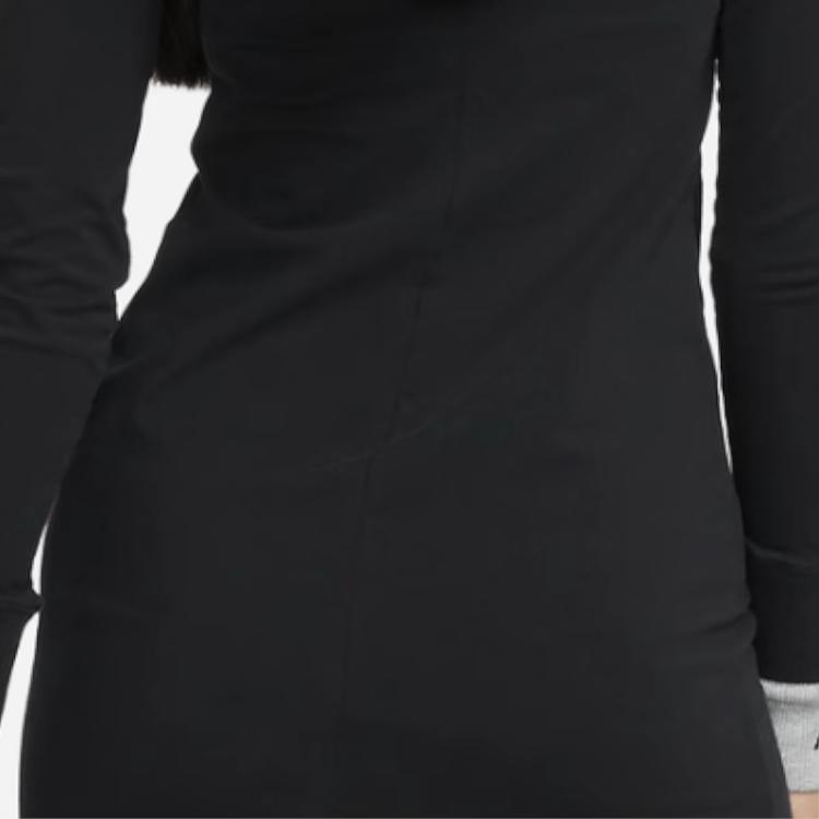 Nike Hooded Slim Fit Long Sleeve Dress Women Dresses Black Dark-Gray Dark-Smoke-Gray DD5091-010