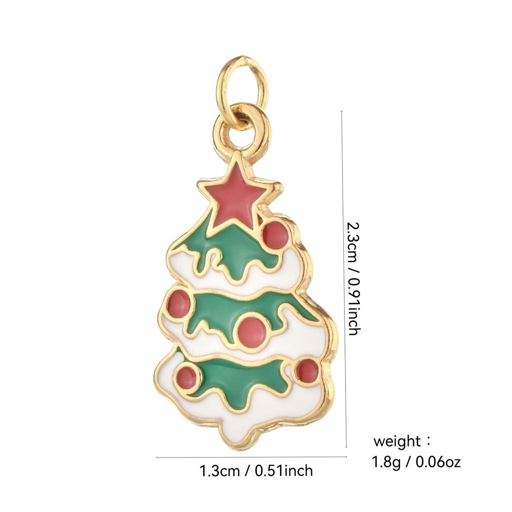 Weihnachts-Schlüsselanhänger aus Edelstahl mit Anhängern von Weihnachtsmann, Schneemann, Glocke und Elch