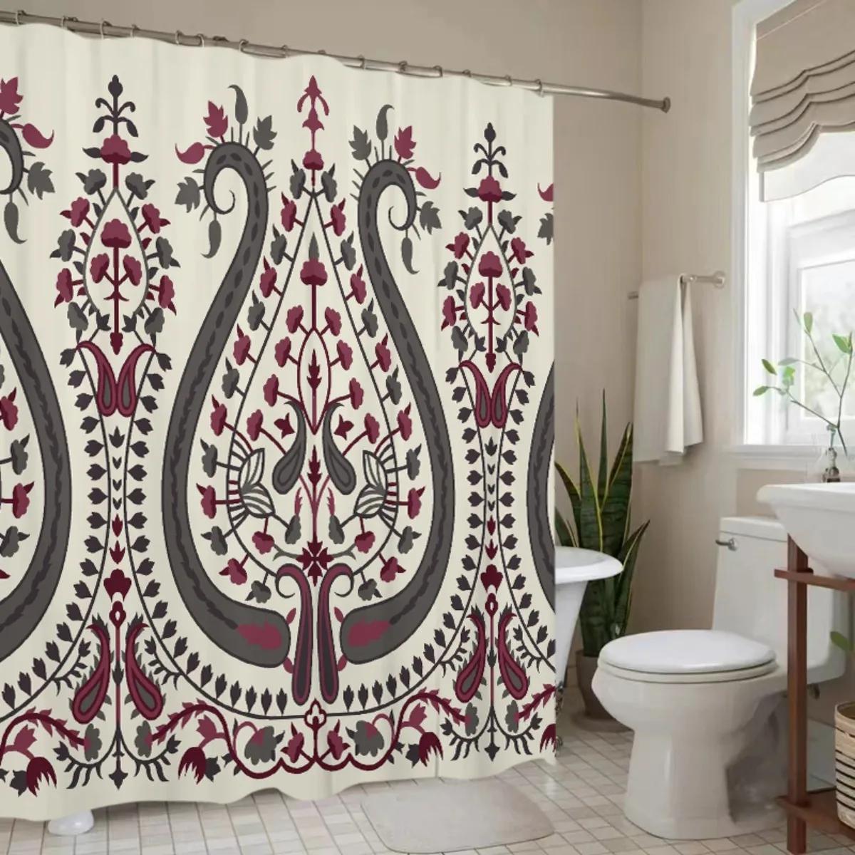 

Floral Shower Curtain - Roses & Butterflies, Digital Print, Polyester, Non-Perforated Rings, Machine Washable W90xH180cm