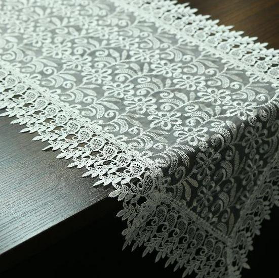 

Легкая дорожка из роскошного кружева с вышивкой в европейском стиле для тумбы под телевизор, тумбы под обувь, журнального столика и обеденного стола. 40*90 cm flat angle белый