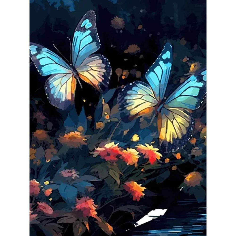 Diamond Painting Full Drill Luminous Butterfly Round Diamond Painting Handmade Fruit Cute Cat Animal Diy Diamond Mosaic Painting Home Decoration