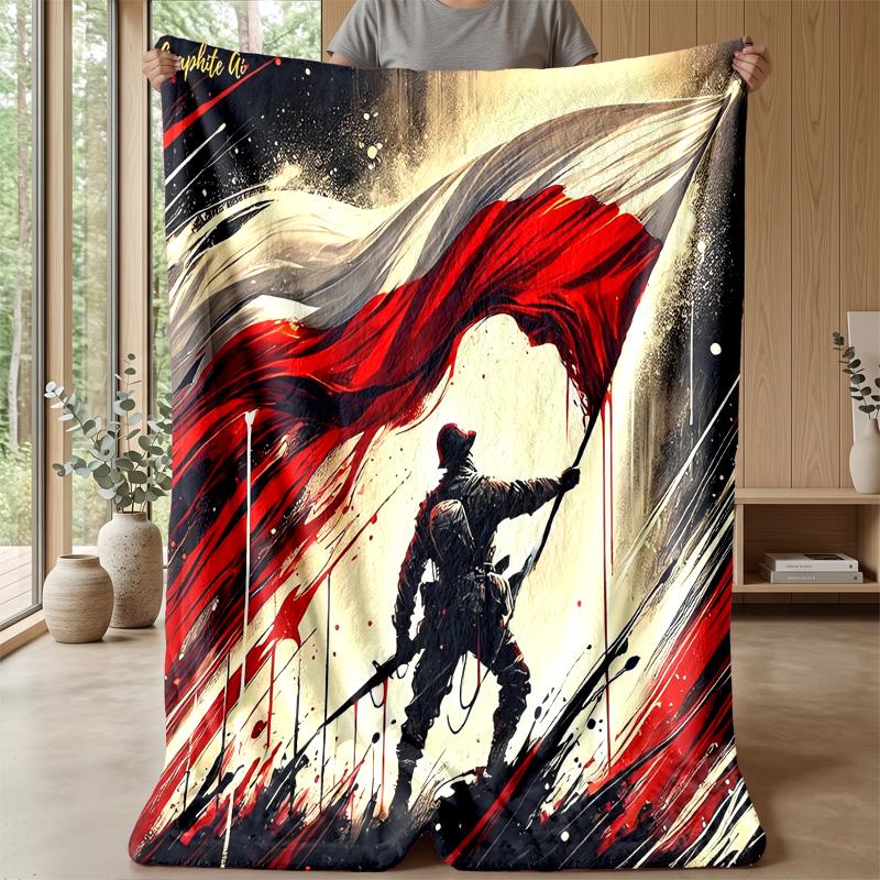 Poland Theme Blanket Soft Flannel Blanket Plush Throw Blanket Cozy Sofa Bed Blanket for Home Decor