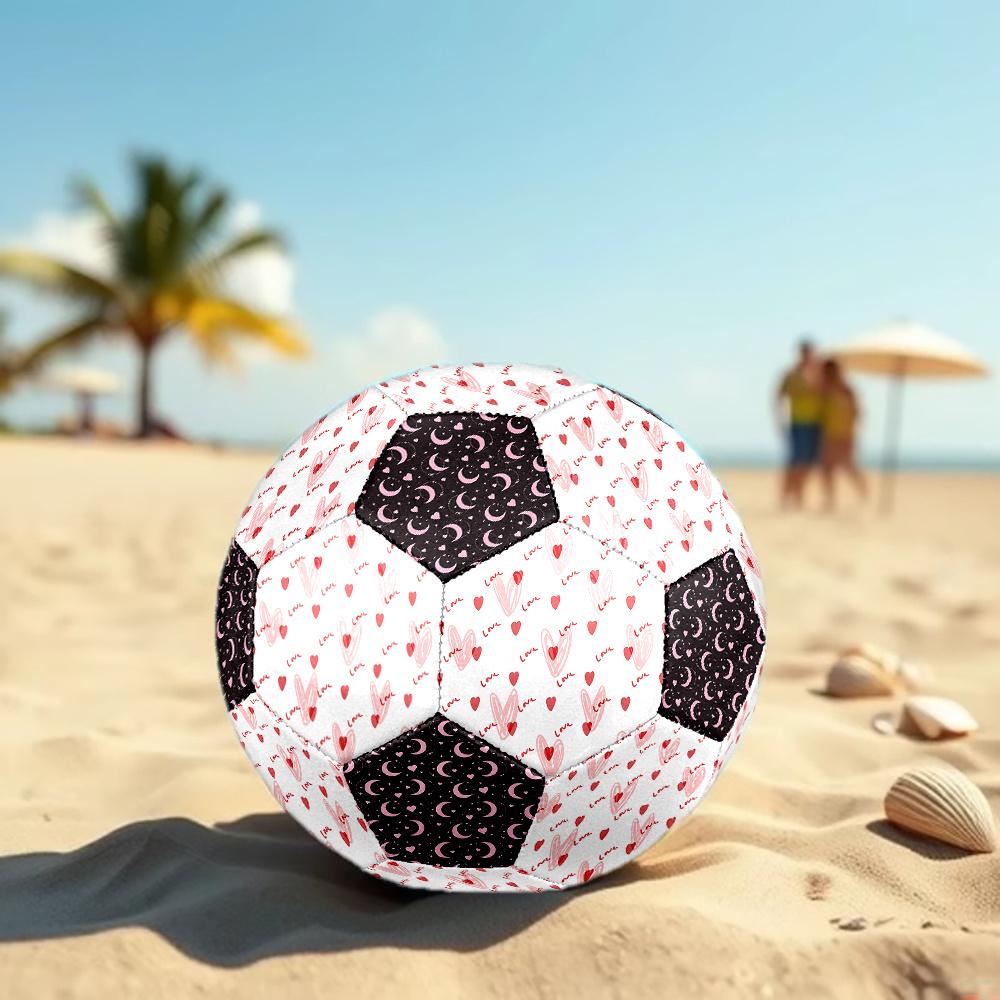 1PC Love Hearts Moon Heart Soccer Ball Size 5 Football Machine Sewn Indoor/Outdoor Universal Football A108