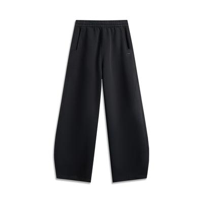 Li Ning Série Prospérité Quotidienne Pantalon de Sport Tricoté à Jambe Droite Année Zodiacale Chinoise Bas Femme Noir AKLV108-1