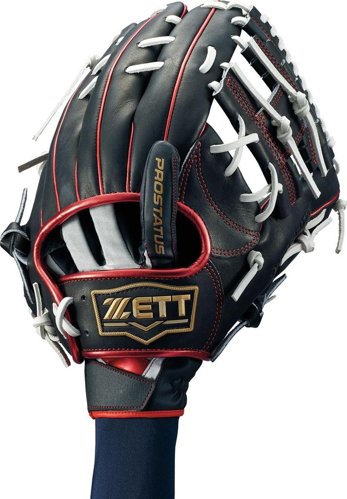 ZETT Pro Status Baseball Defensiv Einzel Allgemein Schwarz x Silber LHS BG23012C Handschuhe, Hand, Verwendung, (1913)