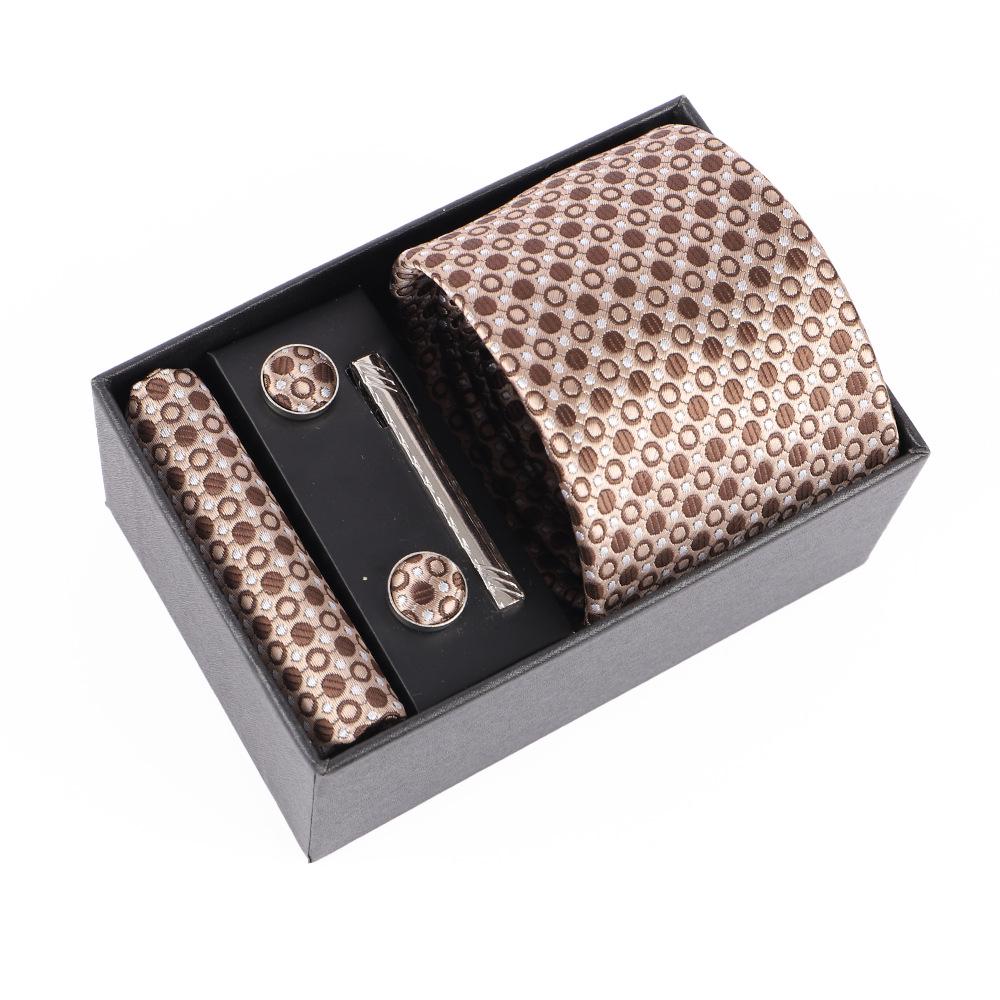 Luxe Heren Jacquard Borduurdas Cadeauset met Gepersonaliseerd Logo Ontwerp