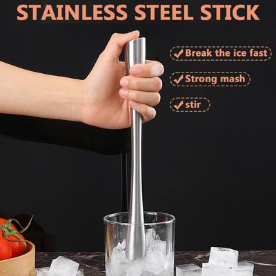 Edelstahl Wein Mixstab Cocktail Stößel Shaker mit Zerkleinerungshammer DIY Drink Fruit Stößel Crushed Ice Barware Tool