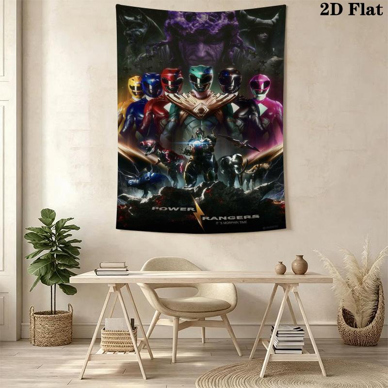 Power Rangers Galactic Heroes Unite Tapestry Wallmounted Fashion Print Wall Covering Decoration Soft Homestay Soft Decoration Tapestry