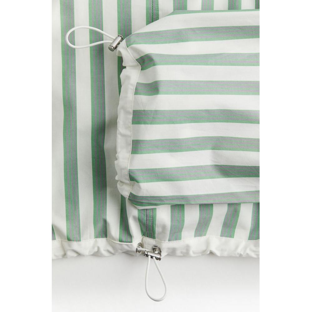 H M Drawstring Detail Top Green Stripe