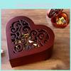 Elegant Heart Carving Wooden Wind Up Music Box Ideal For Kids And Collectors