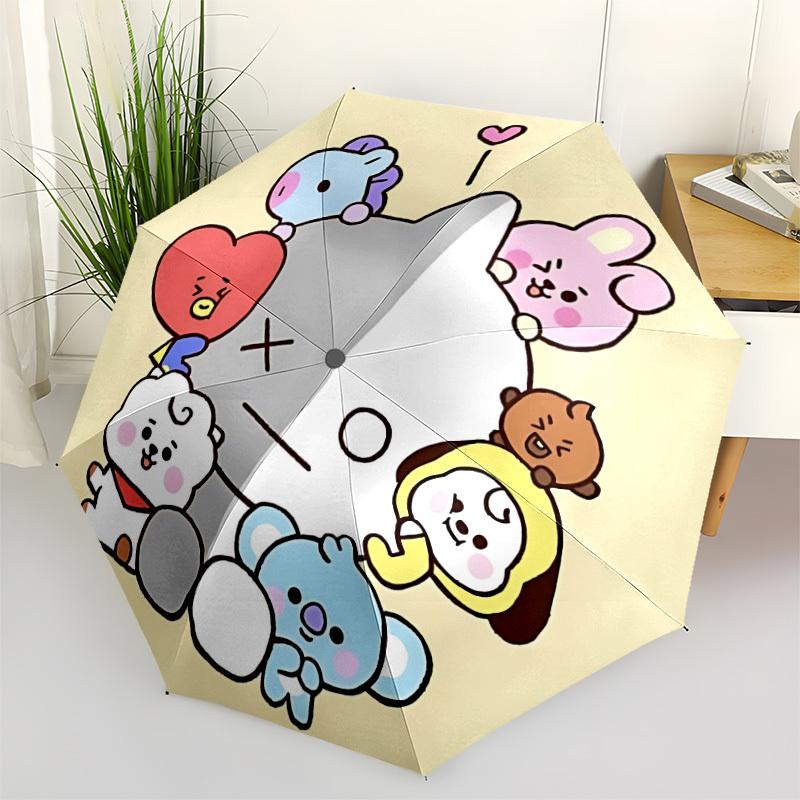 1pc BT21 Automatic Opening/closing Umbrella, Foldable Sunshade, Perfect Gift for Friends, Durable Handle yy250812106