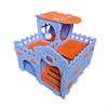 Felt Pet House with Staircase MultiLeveled Castle Cozy Multiple Doors for Guinea Pigs,