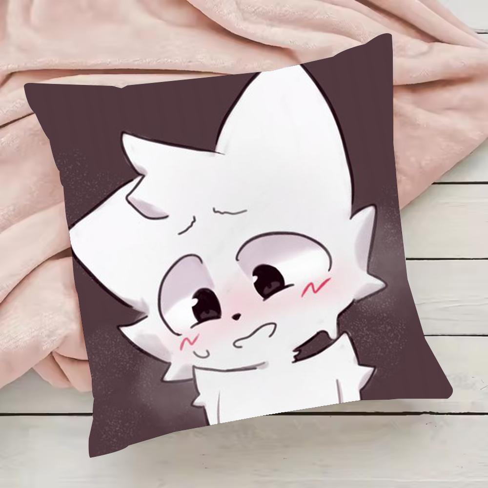 Boykisser Silly Cat Cute Pillow Case Pillowcase Anti-dustmite Pillow Invisible zipper silky short plush Sofa cushion cover