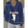 2025 3D Print V-neck Knit Pullover: Versatile Loose Fit Sweater for Autumn/Winter