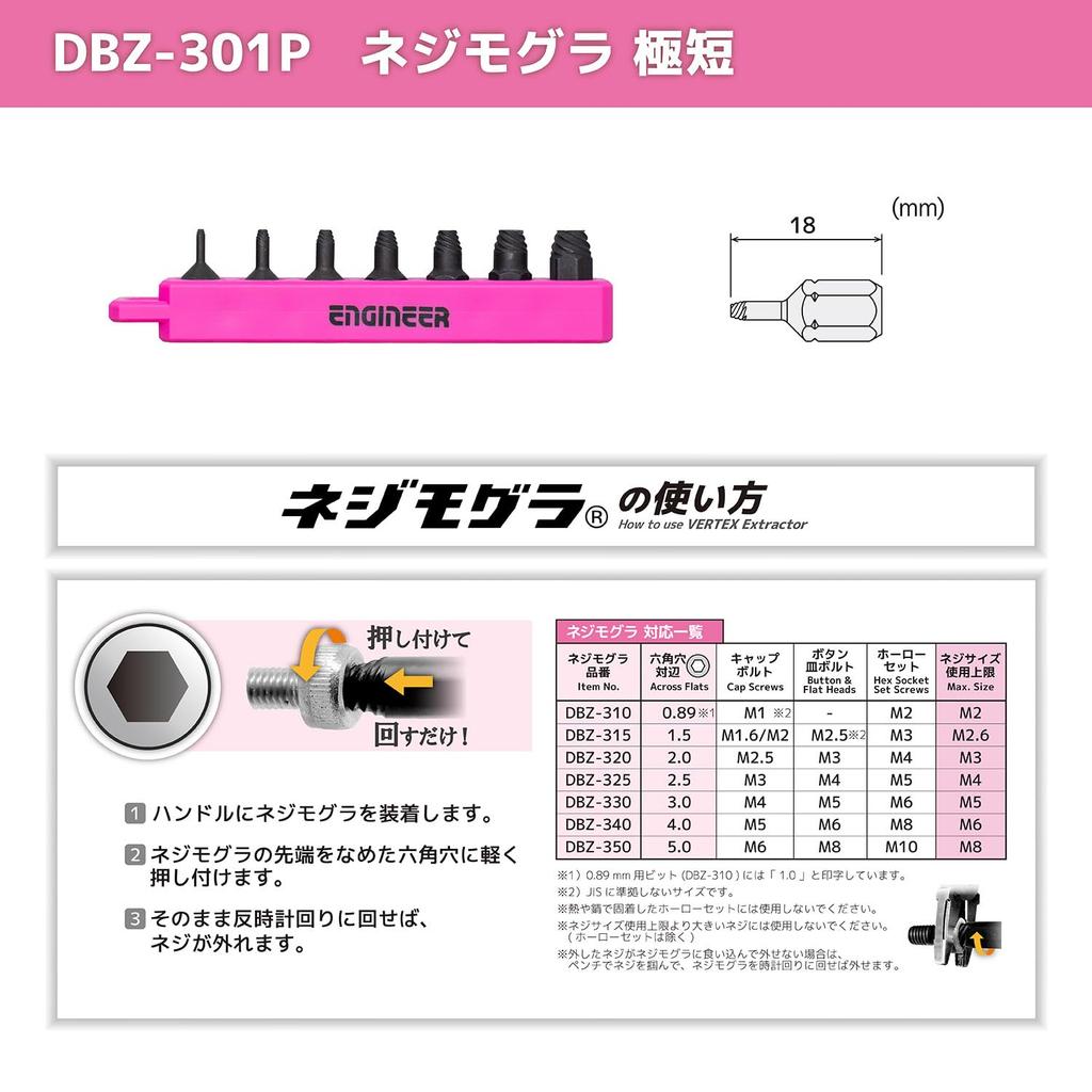 Engineer Combined Tool Set PINK BLACK Set Case W370 X D220mm & 35-piece Size KS-51P