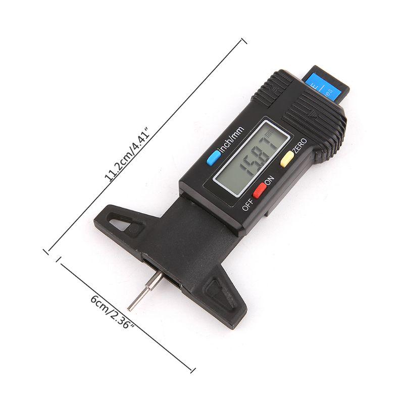 1pc Digital  Tyre Tire Tread Depth Gauge Meter Measurer Tool Tread Brake Pad Shoe Tire Monitoring System