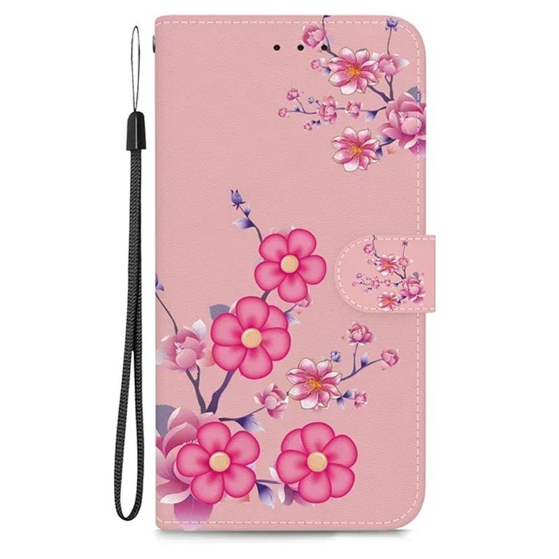 Custodia su Per Xiaomi Redmi A3 Note 13 Pro 13C 4G 13R Note13 Pro+ Plus 5G RedmiA3 Pelle Flip Supporto Copertura Telefono Carina Fiore Capa