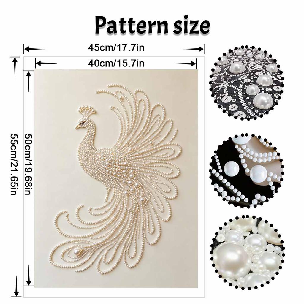 DIY Pearl Diamond Art Painting kits for Adult and Beginners, Elegant Peacock Sparkling Painting Craft Home Wall Decor handmade Gift