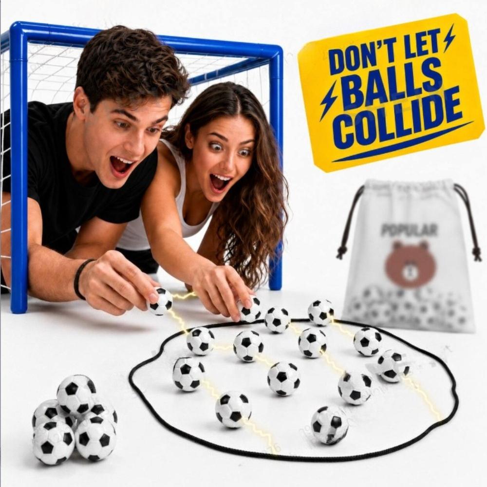 Soccer Magnetic Game with String & 20 Football-Shaped Stones – Fun Puzzle Strategy Games for Family Game Night, Party, Travel & Camping
