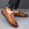 Cow tendon sole comfortable men's shoes autumn new soft-soled casual shoes pedal trend versatile non-slip men's leather shoes