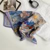 70 double-sided silk scarf, small square scarf, scarf, white rose linen silk scarf, new high-end scarf, shawl cover.