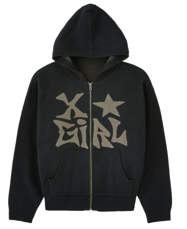 

Jacquard Knit Hoodie 105253015007 Black One Size X-girl Zip-Up чорний