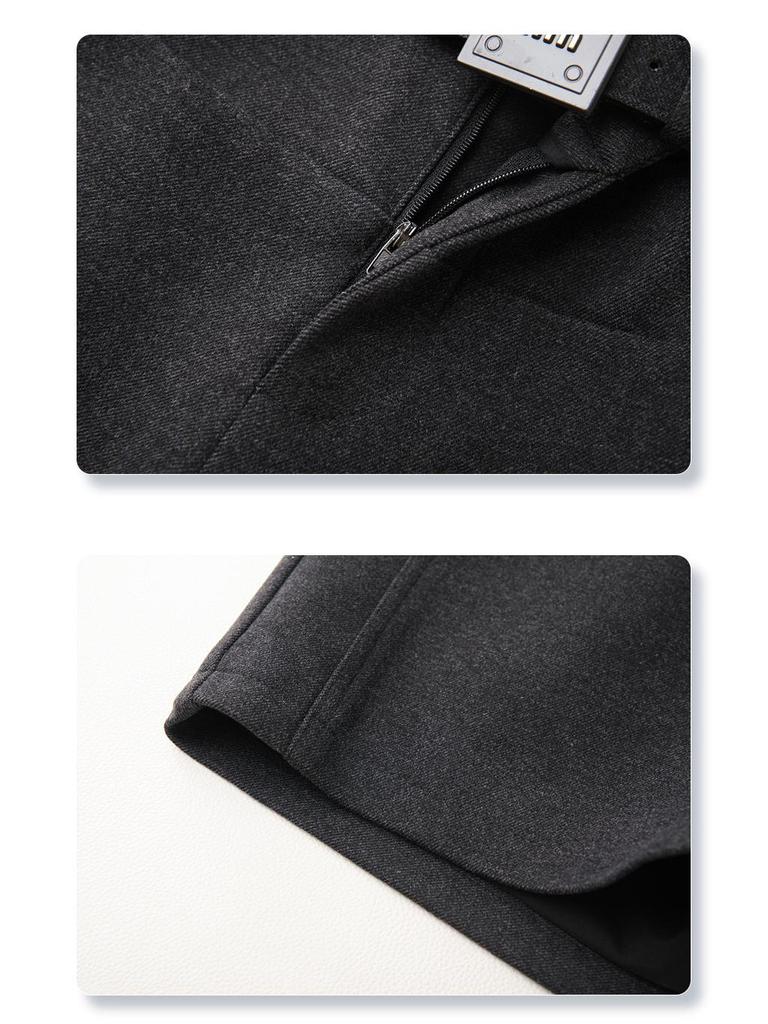 Dámské šedé vlněné kalhoty s rovnými nohavicemi a A-liniové šortky - Zeštíhlující, Kolekce podzim/zima 2024