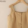 ZANZEA Women Casual Square Collar Summer Sleeveless Vest Tops