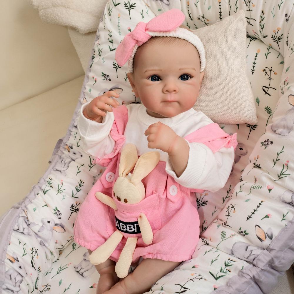 Real Looking Reborn Baby Girl Doll Bettie 18'' 48cm Full Body Silicone Vinyl Simulation Doll Handmade Exquisite 3D Painted Skin Newborn Dolls for Kids