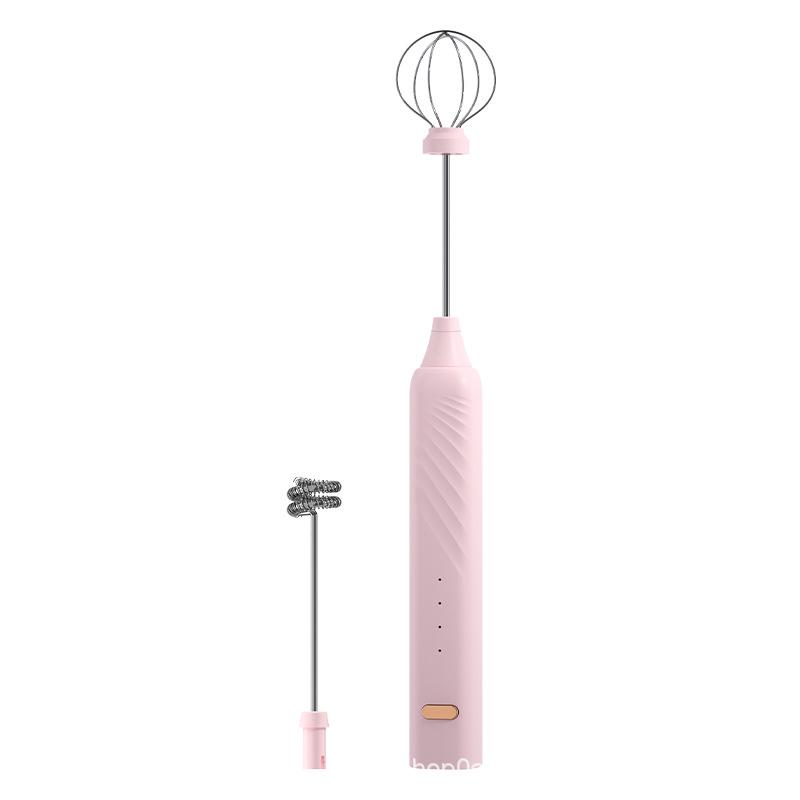 Wireless Handheld Electric Egg Beater & Milk Frother 3-speed Electric Beater розовый