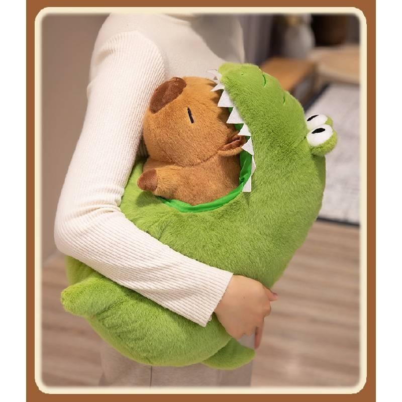 Transforms Doll Capybara Into Crocodile Plush Toy Stuffed Doll Kid Birthday Gift