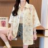 Navava Women Butterfly Flower Lace Short Sleeve Shirt Nb2648