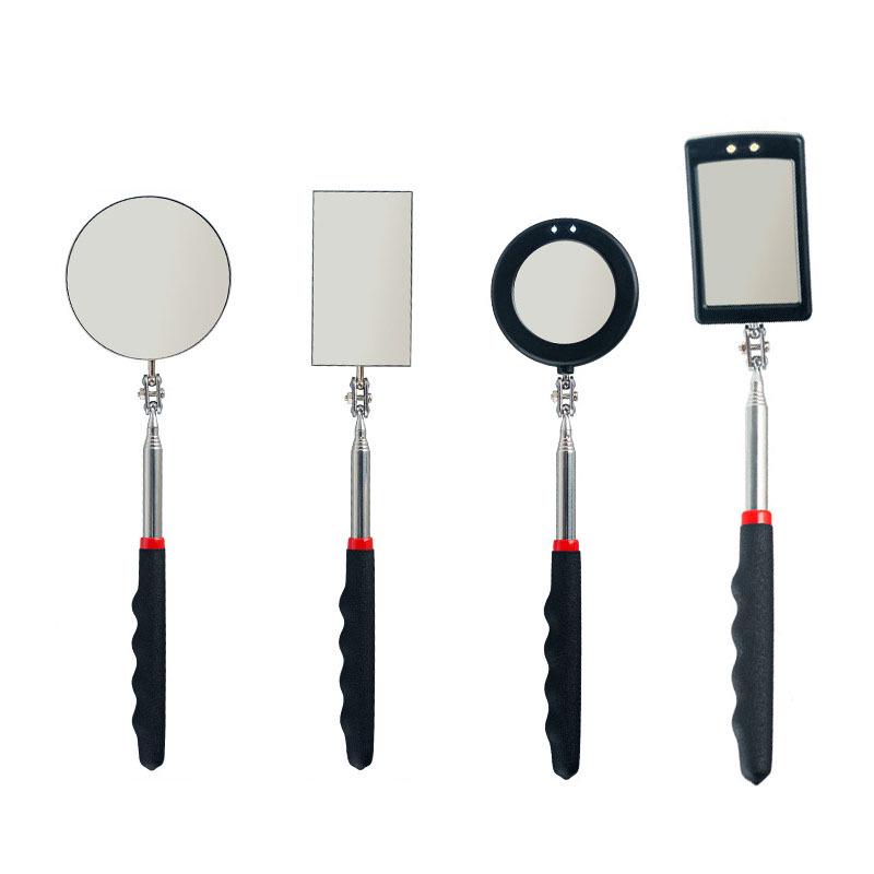 Geinbei Zatahovací inspekční zrcátko se světlem - Nastavitelný směr: Čtvercová, kulatá, oválná zrcátka pro údržbu automobilu