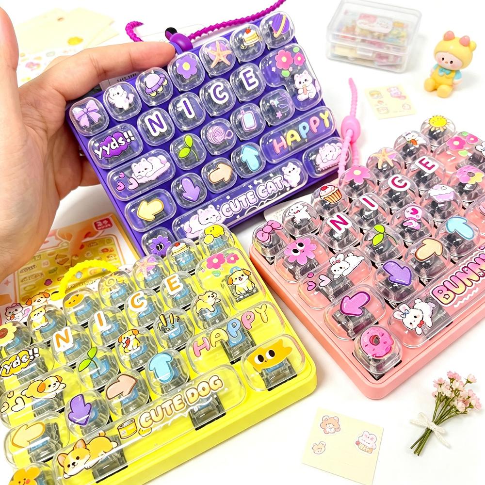 Fidget Keyboard Keycap Clicker 26 Grid 1Pc Lightweight Anti Stress Toy For Adult White Collar Gift