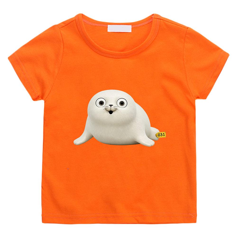 100% Cotton Sealook Cartoon Print Children's T-shirt Cute Manga Kids Tops Sports Breathable O-neck Tees Toddler Summer Anime T-shirt Funny T-shirt