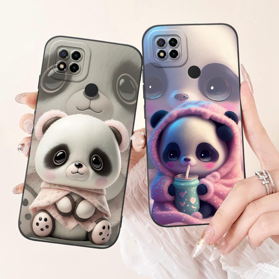 Für Xiaomi Redmi 9C Hülle Niedliche Panda Cartoon Abdeckung Stoßfest Weiche TPU Handyhülle Für Xiaomi Redmi 9C NFC Redmi9C Rückabdeckung Taschen
