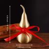Feng Shui Decor Statue,Wu Lou Brass Gourd,with Red Luck Strip for Ideal Home Decoration,Collectible Figure Charm Amulet,6.36inch Tall,Full Brass,Hu