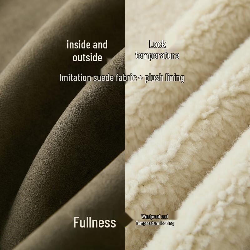 Sancai 2025 Winter Faux Suede Reversible Fur Coat