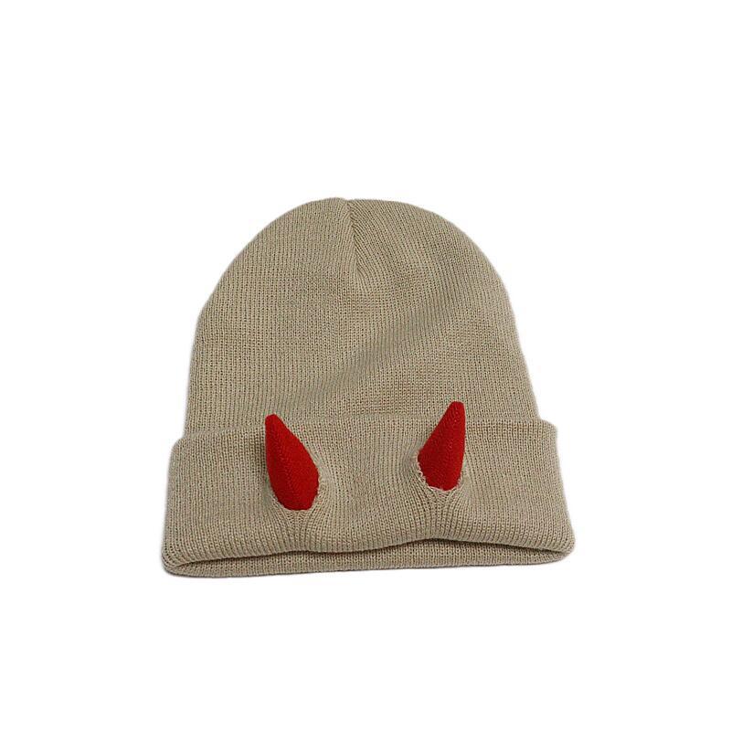 Beanie Hat for Teens Adult Evil Horns Soft Beanie Cap Costume Hat Autumn Winter Warm Hat Funny Party Headwear