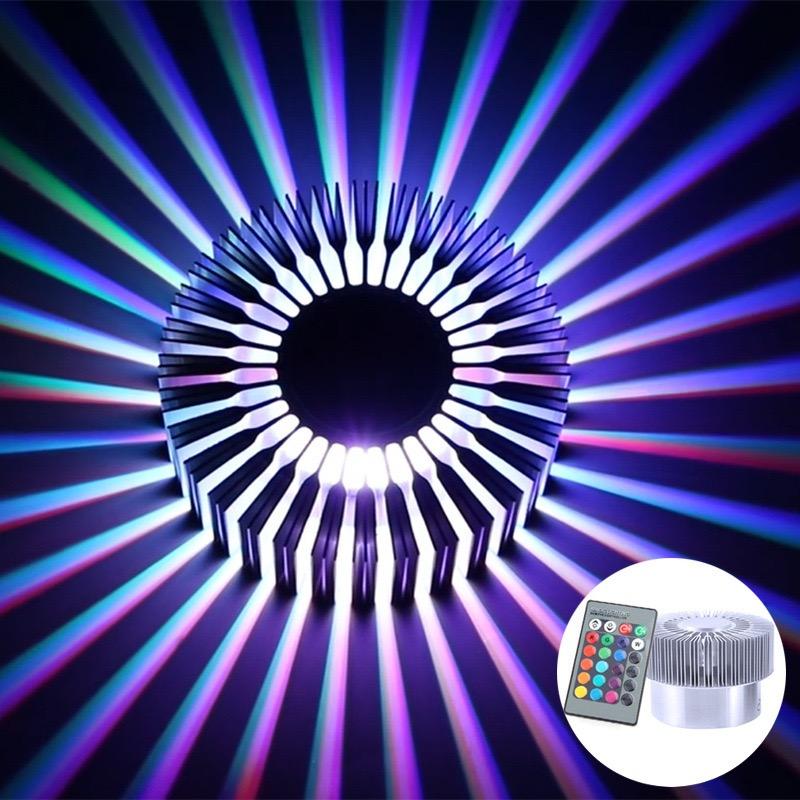 Modern 3W LED Wall Lamp KTV Background Lighting RGB+Remote 85-265V Porch Hotel Modern 3W LED Wall Lamp KTV Background Lighting RGB+Remote 85-265V Porch Hotel