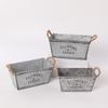 Galvanized Rectangular Flower Bucket Thickened Plant Container Iron Flower Pots  Yard Decorations