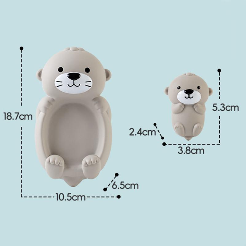 Lovely Otter Family Baby Bath Toy Silicone Bathroom Toys Parent-Child Otter Floating Water Toy Soft Squeeze Bathtub Toy for Baby