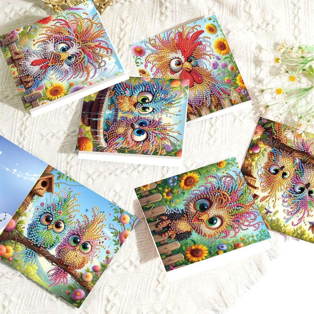 8Pcs Christmas Diamond Handmade Card Rhinestone Painting Card Kit Diamond Painting Greeting Card for Holiday Party Favors